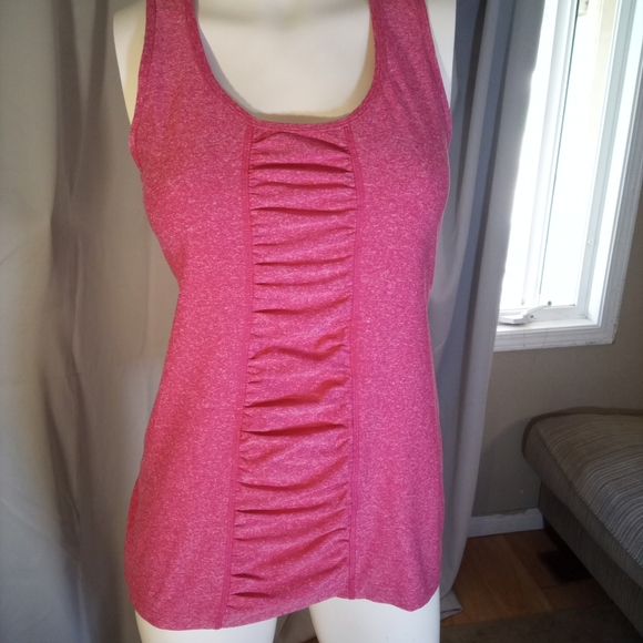 90 Degree By Reflex Ruched Pink Tank Top - Picture 1 of 3